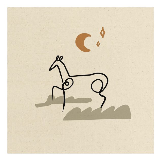 Natural canvas print - Picasso Interpretation - The Horse - Square 1:1