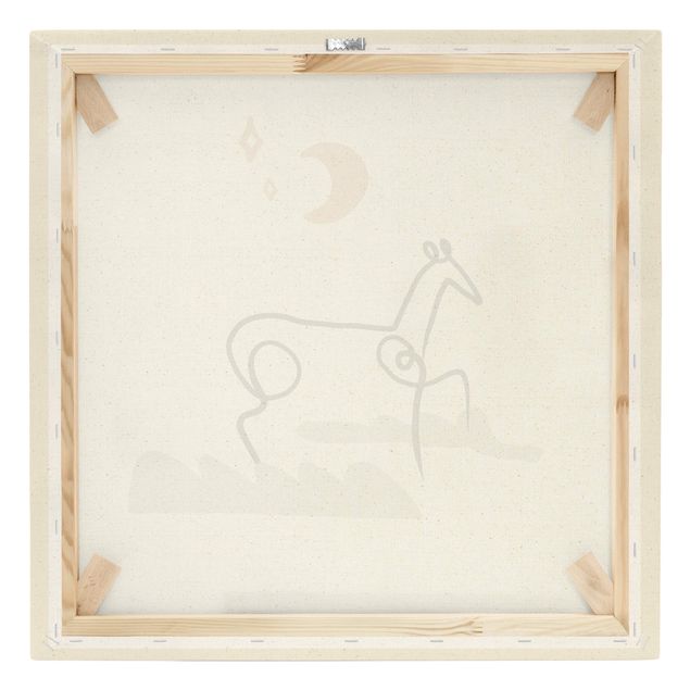 Natural canvas print - Picasso Interpretation - The Horse - Square 1:1