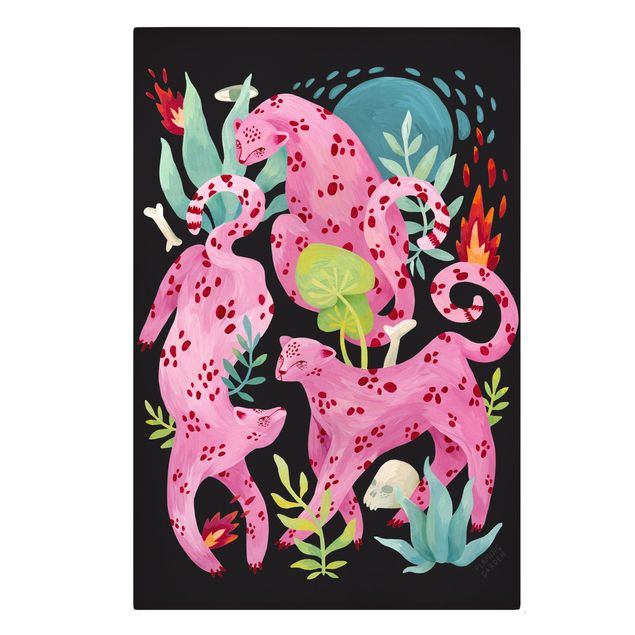 Print on canvas - Pink Leopards - Portrait format 2x3