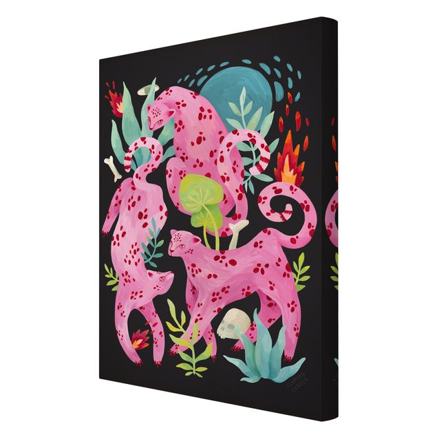 Print on canvas - Pink Leopards - Portrait format 2x3