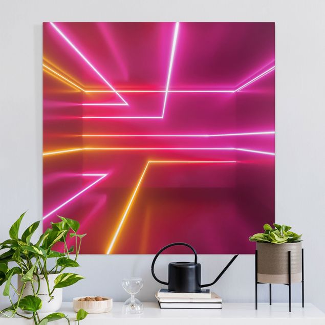 Canvas print - Pink Neon Stripes
