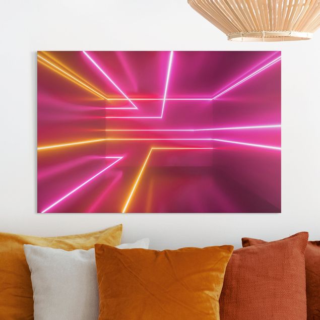 Canvas print - Pink Neon Stripes