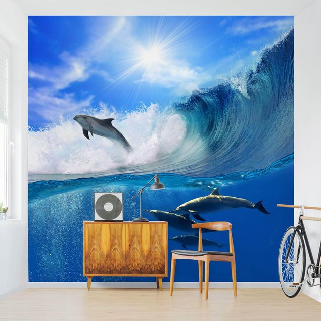 Wallpaper - Playing Dolphins