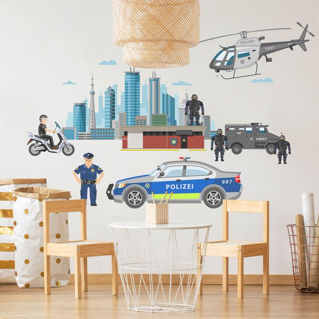 Wall sticker - Police and police cars set