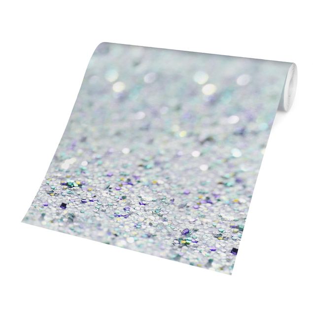 Walpaper - Princess Glitter Landscape In Mint Colour