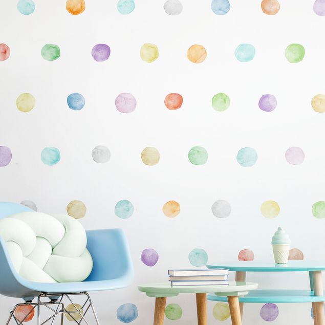 Wall sticker - Points watercolor set pastel colorful