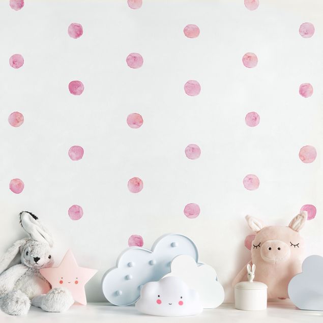 Wall stickers Points Watercolor Set Pink