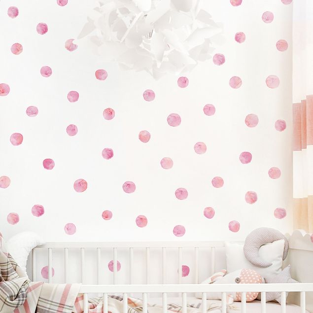 Wall sticker - Points Watercolor Set Pink