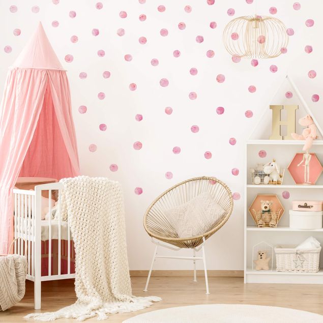 Wall sticker - Points Watercolor Set Pink