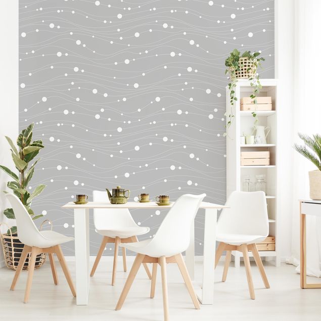 Wallpapers Dots On Wave Pattern In Front Of Gray