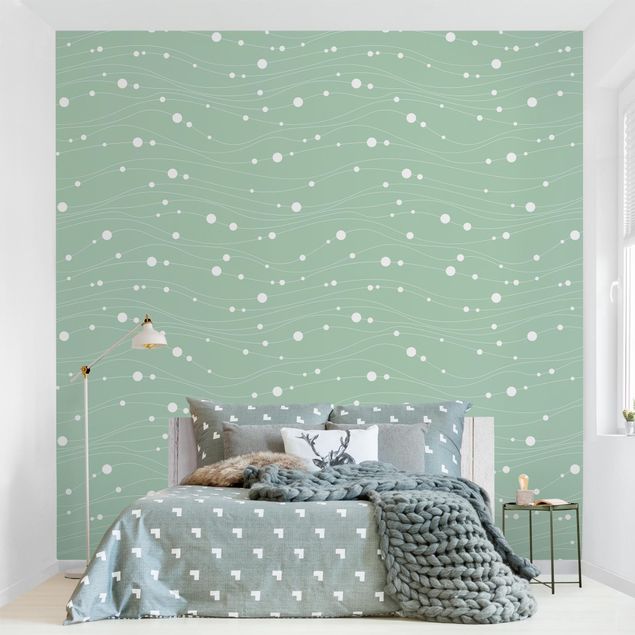 Wallpapers Dots On Wave Pattern In Front Of Mint