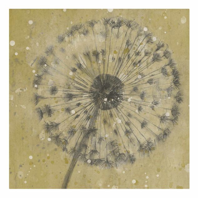 Natural canvas print - Dandelion In Snow - Square 1:1