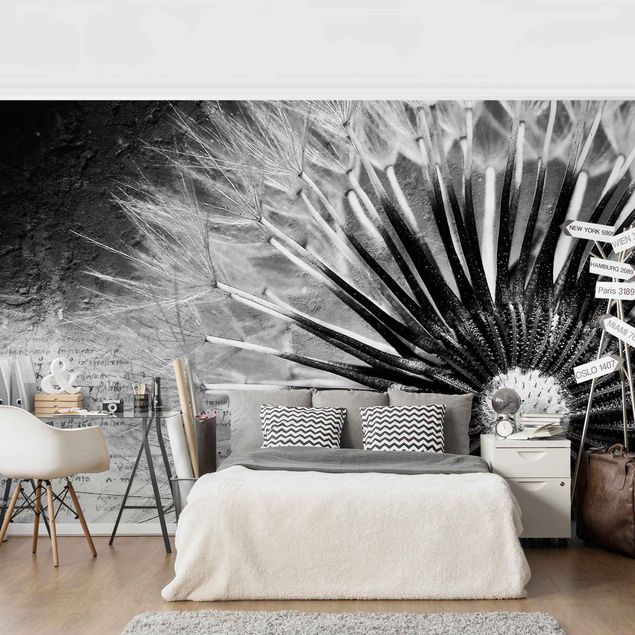 Wallpaper - Dandelion Black & White