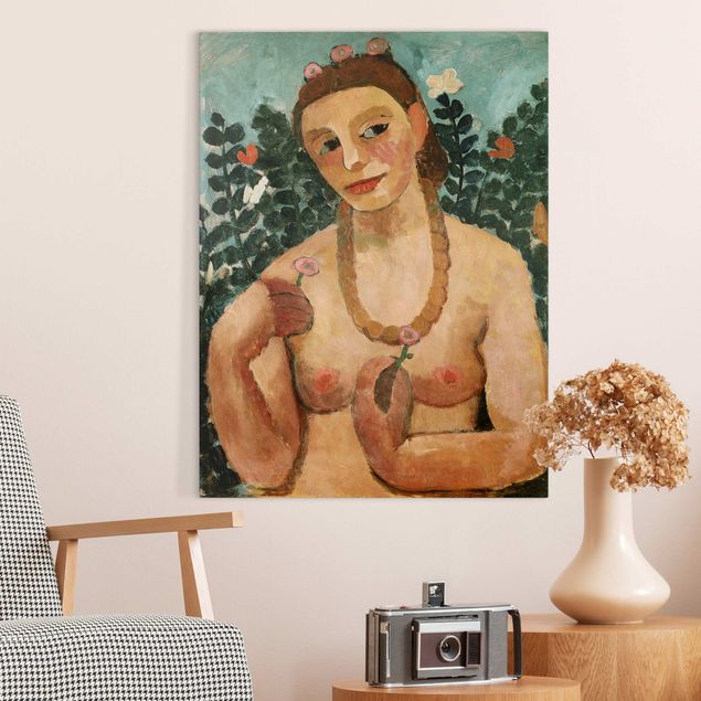 Print on canvas - Paula Modersohn-Becker - Self Portrait with Amber Necklace