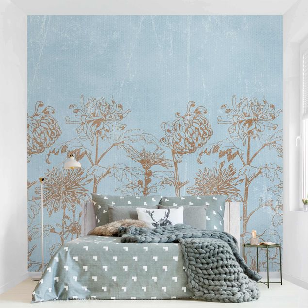 Wallpapers Etching In Blue