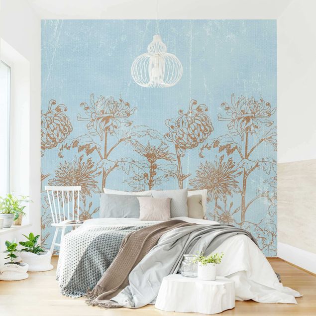 Wallpaper - Etching In Blue