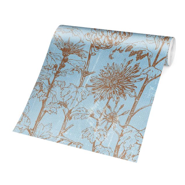 Wallpaper - Etching In Blue