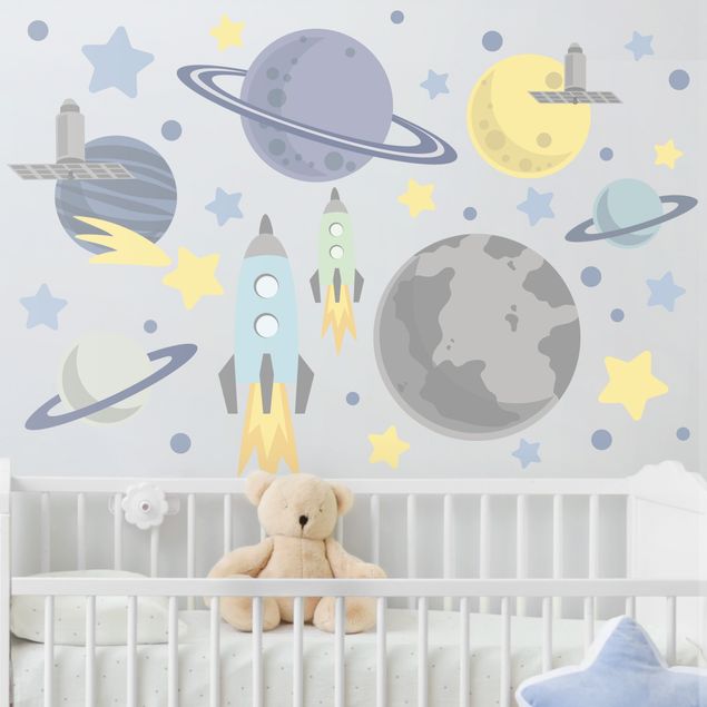 Wall sticker - Rocket and planets