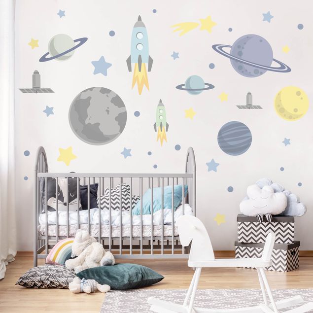 Wall sticker - Rocket and planets