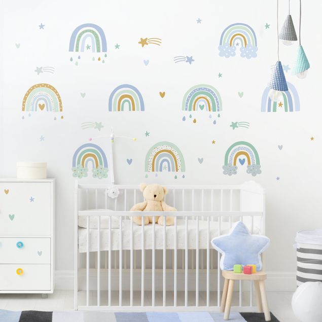 Wall stickers love Rainbows Blue Turquoise Set