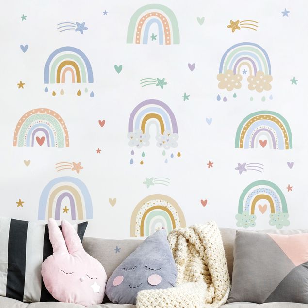 Rainbow wall decal Rainbows Pastel Set