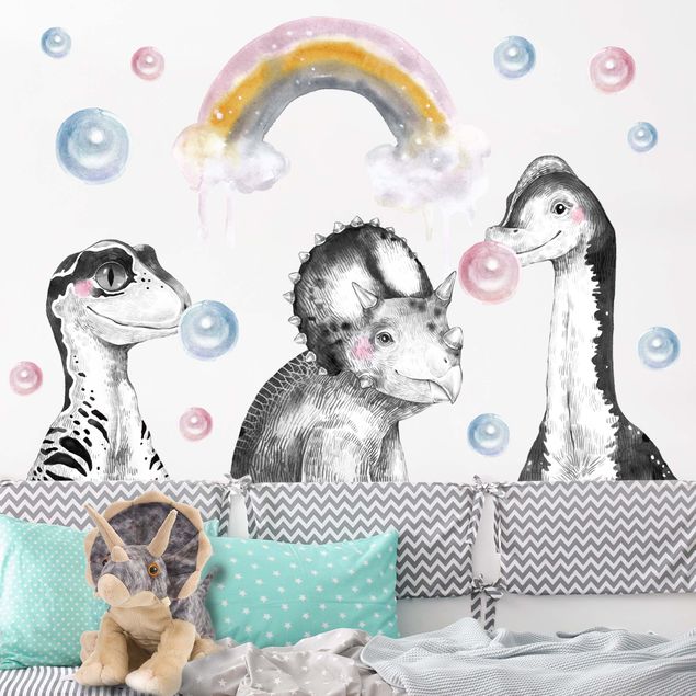 Wall sticker - Rainbow Dino Set