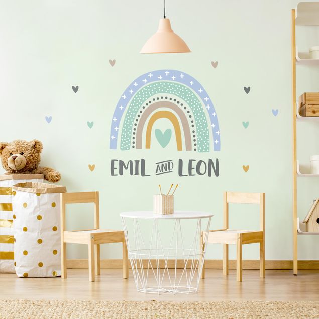 Wall stickers love Rainbow with desired blue turquoise