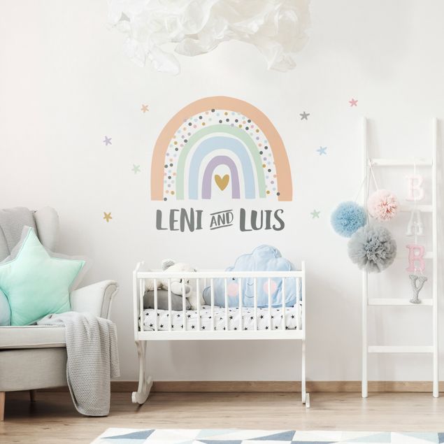 Inspirational quotes wall stickers Rainbow with desires pastel