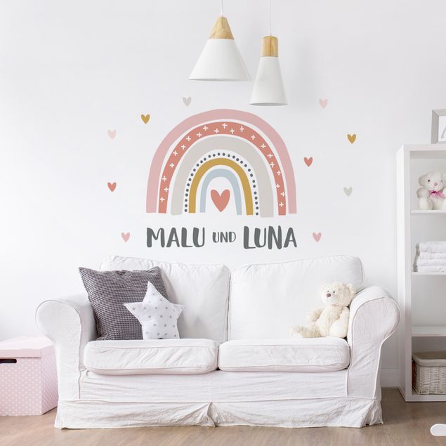 Inspirational quotes wall stickers Rainbow with wunnion pink