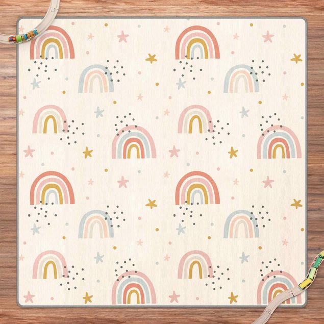 Colourful rugs Rainbow World With Stars And Dots
