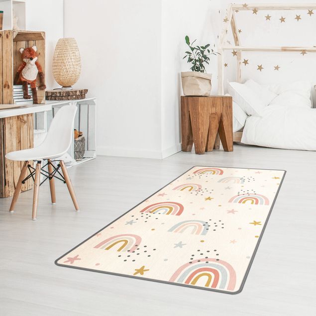Large rugs Rainbow World With Stars And Dots