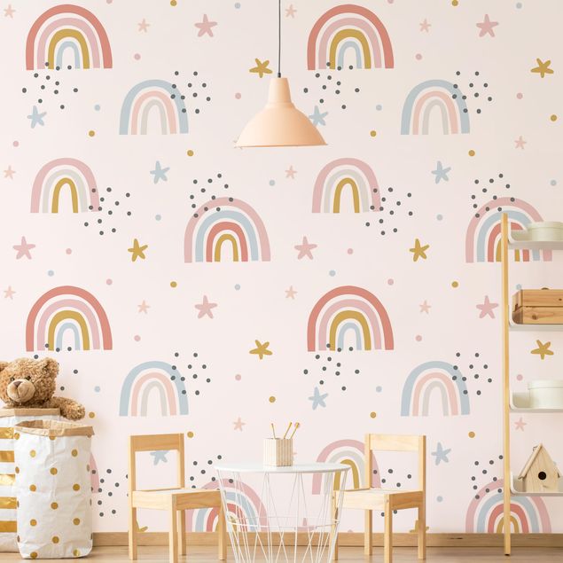 Wallpapers Rainbow World With Stars And Dots