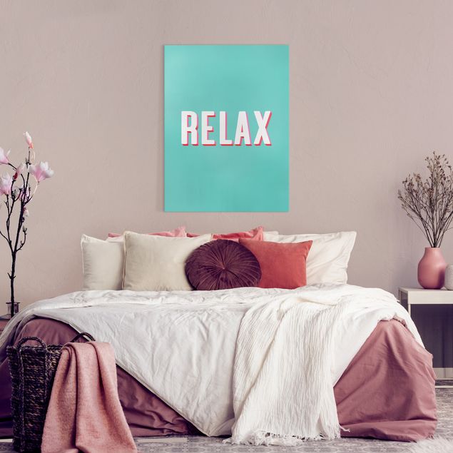 Canvas print - Relax Typo On Blue