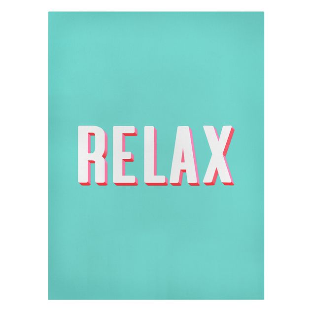 Canvas print - Relax Typo On Blue