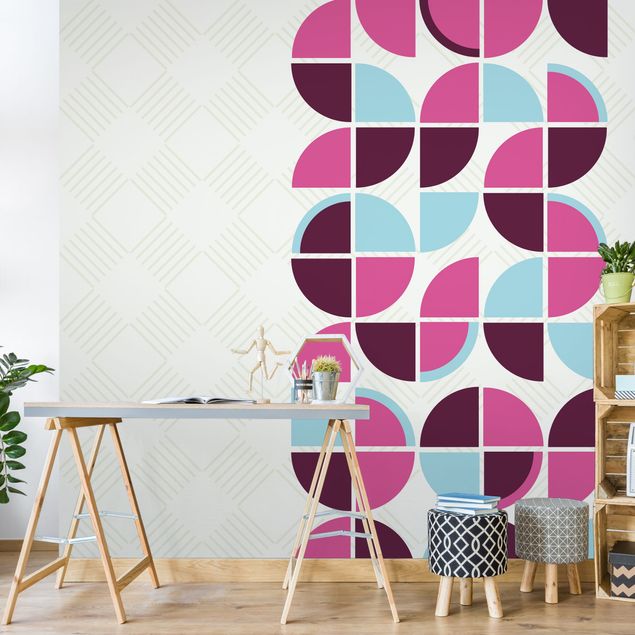Wallpaper - Retro Circles Pattern Design
