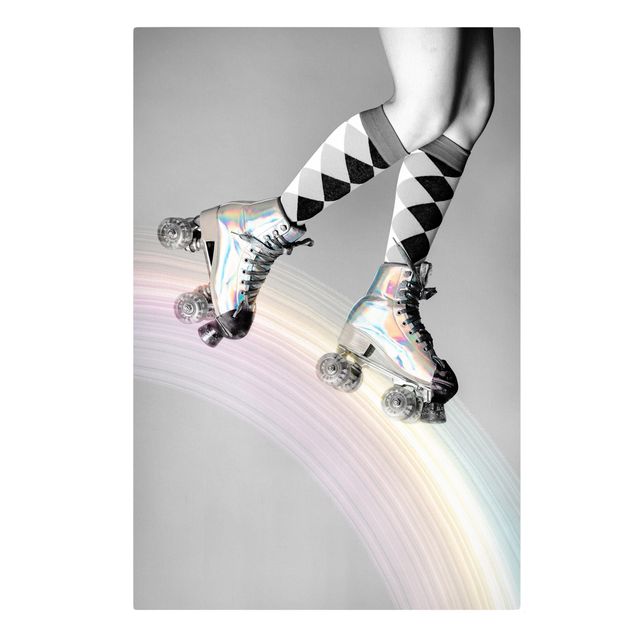 Canvas print - Rollerblades On Rainbow
