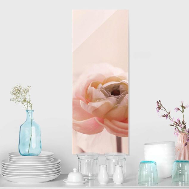 Glas Magnetboard Focus On Light Pink Flower