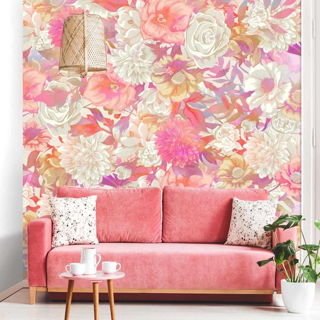 Wallpaper - Pink Blossom Dream With Roses
