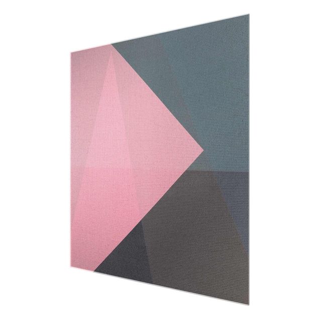 Glass print - Pink Transparency Geometry