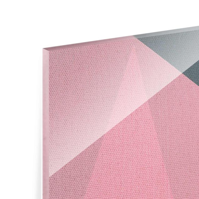 Glass print - Pink Transparency Geometry
