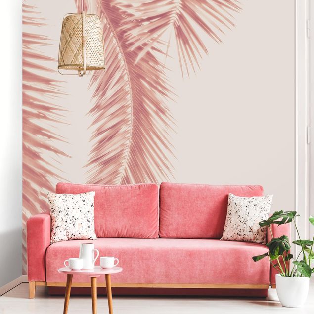 Wallpaper - Rose Golden Palm Leaves