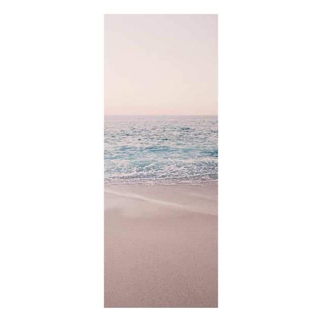 Glass print - Reddish Golden Beach In The Morning