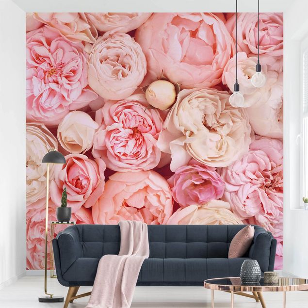 Wallpaper - Roses Rosé Coral Shabby