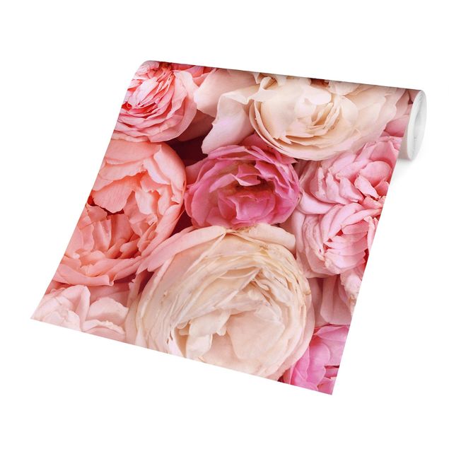 Wallpaper - Roses Rosé Coral Shabby