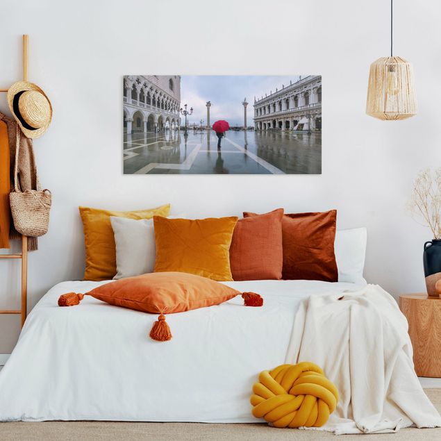 Print on canvas - Red Umbrella In Venice