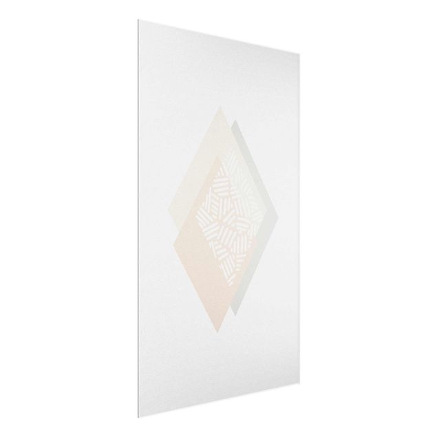 Glass print - Soft Colours Geometry Diamonds