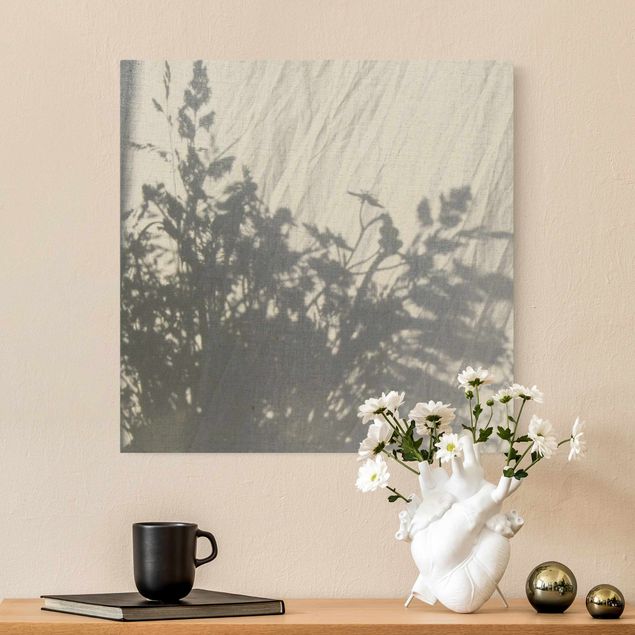 Natural canvas print - Shadows On Linen - Square 1:1