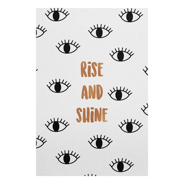 Glass print - Bedroom Quote Rise & Shine