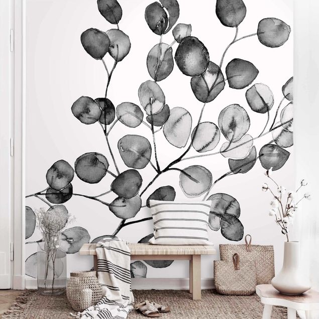 Wallpapers Black And White Eucalyptus Twig Watercolour