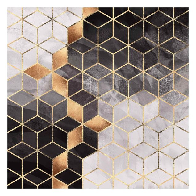Wallpaper - Black And White Golden Geometry